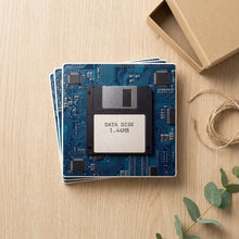 Floppy Disk ceramic coasters set of 4, gift set