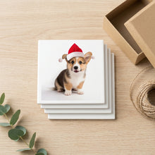 Pembroke Welsh Corgi Puppy ceramic coasters set of 4, gift set