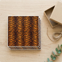 Tiger Stripe ceramic coasters set of 4, gift set