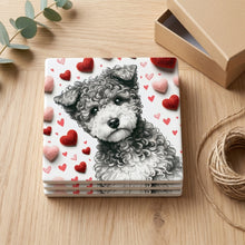 Poodle ceramic coasters set of 4, gift set