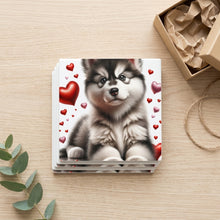 Siberian Husky ceramic coasters set of 4, gift set