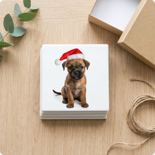 Border Terrier Puppy ceramic coasters set of 4, gift set