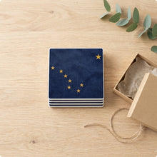 Alaska State Flag ceramic coasters set of 4, gift set