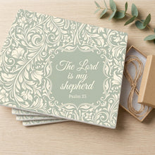 Psalm 23 ceramic coasters set of 4, gift set