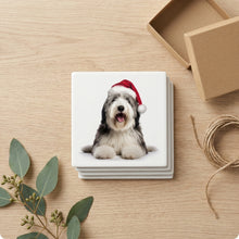 Old English Sheepdog ceramic coasters set of 4, gift set