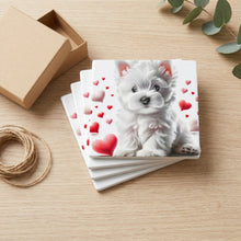 West Highland White Terrier ceramic coasters set of 4, gift set