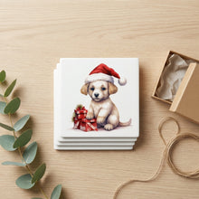 Russian Toy Puppy Drawing ceramic coasters set of 4, gift set