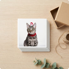 Egyptian Mau Cat ceramic coasters set of 4, gift set