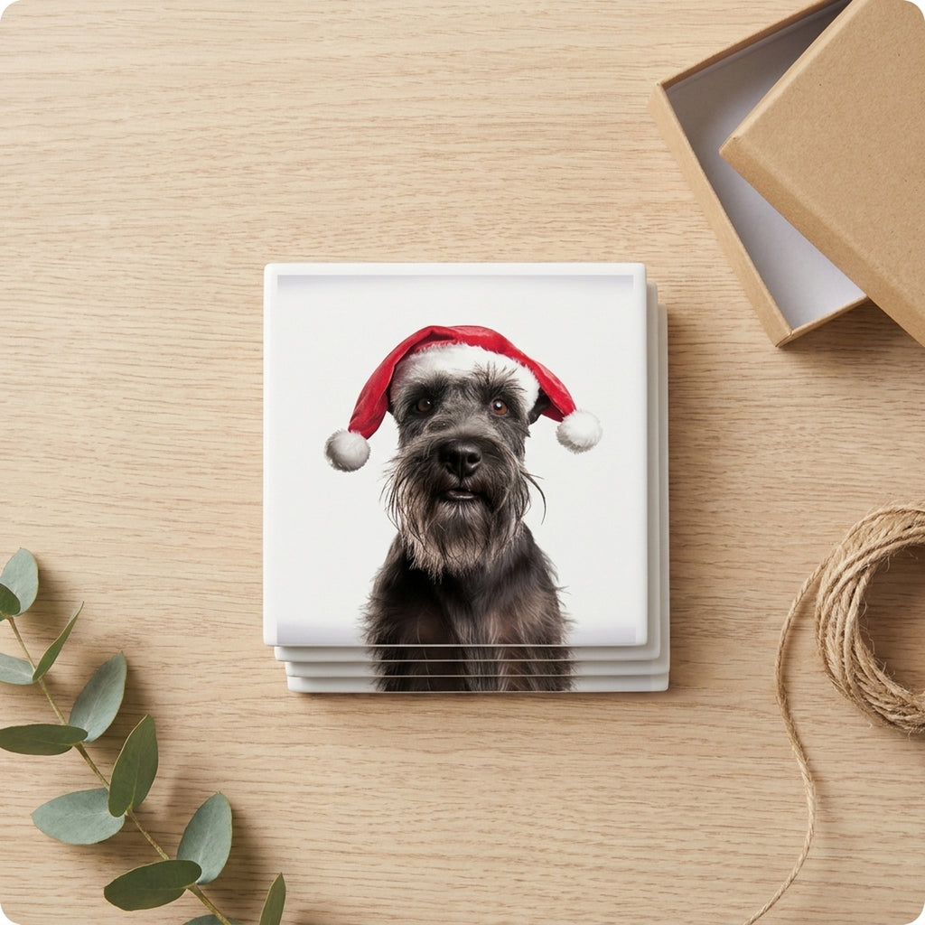 Cesky Terrier ceramic coasters set of 4, gift set
