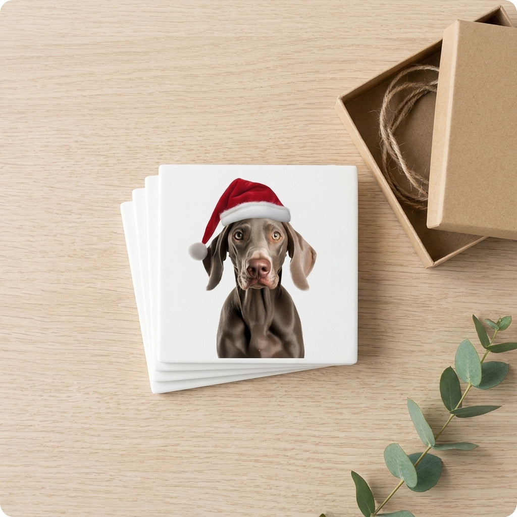 Weimaraner ceramic coasters set of 4, gift set