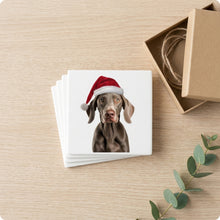 Weimaraner ceramic coasters set of 4, gift set
