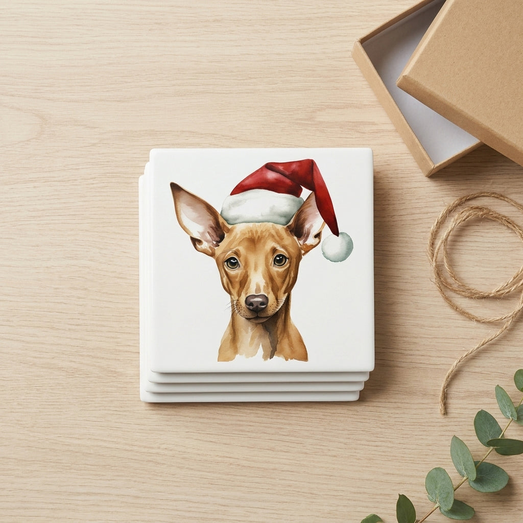 Pharaoh Hound Puppy Drawing ceramic coasters set of 4, gift set