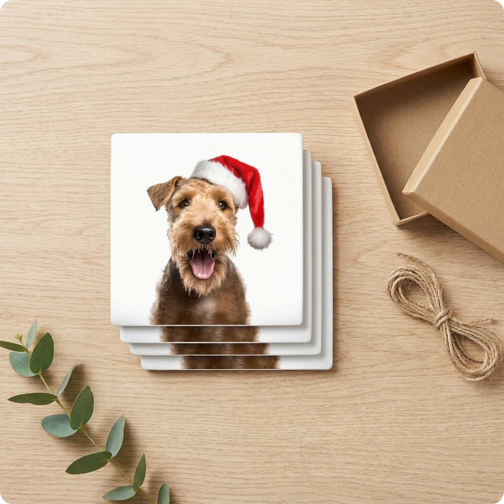 Lakeland Terrier ceramic coasters set of 4, gift set