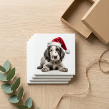English Setter Puppy ceramic coasters set of 4, gift set