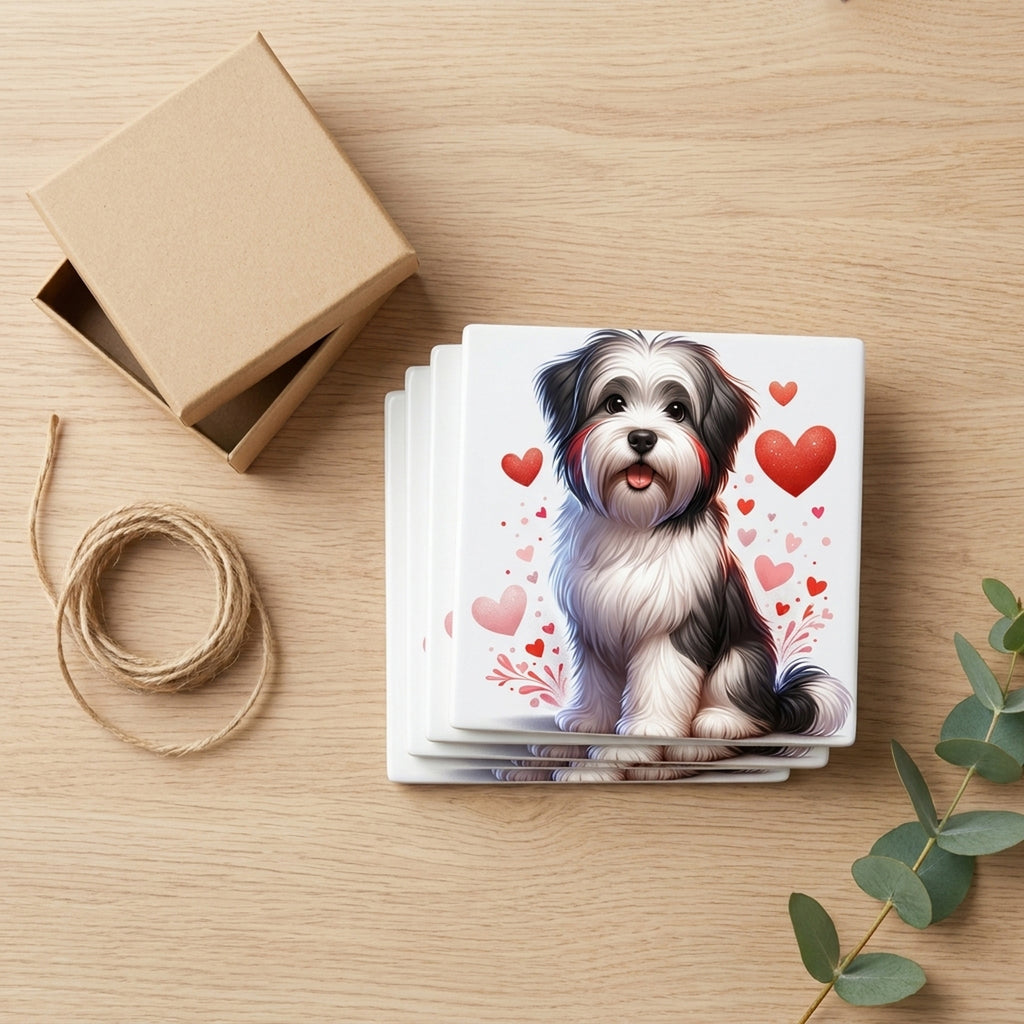 Havanese ceramic coasters set of 4, gift set
