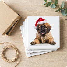 Leonberger Puppy ceramic coasters set of 4, gift set