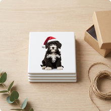 Portuguese Water Dog Puppy ceramic coasters set of 4, gift set