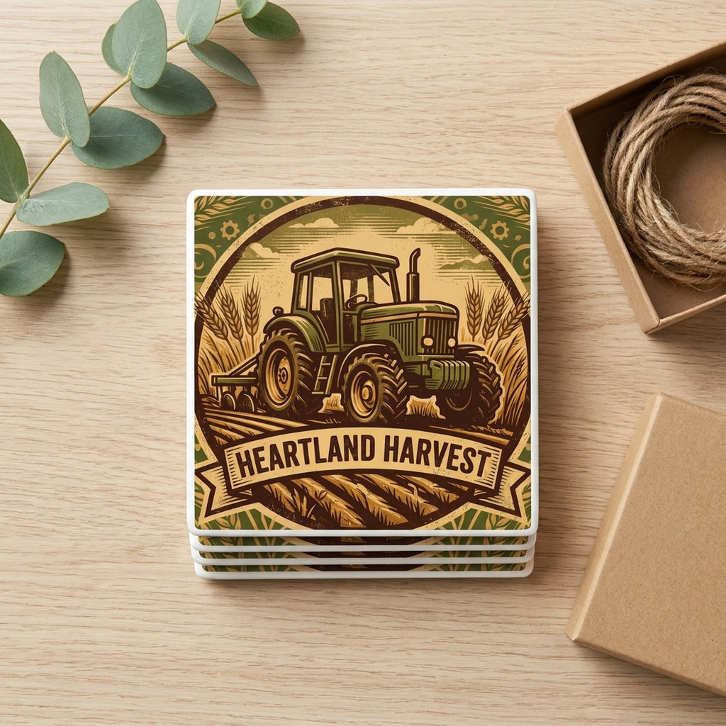 Farm Agriculture ceramic coasters set of 4, gift set