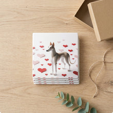 Ibizan Hound ceramic coasters set of 4, gift set