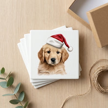 Golden Retriever Puppy Drawing ceramic coasters set of 4, gift set