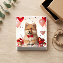 Pomeranian ceramic coasters set of 4, gift set