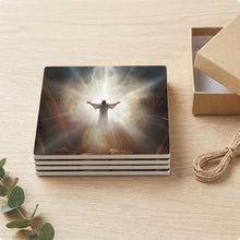 Radiant Heavenly Light ceramic coasters set of 4, gift set
