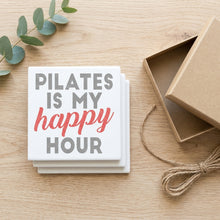 Pilates is My Happy Hour ceramic coasters set of 4, gift set