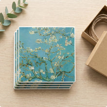 Almond Blossoms ceramic coasters set of 4, gift set