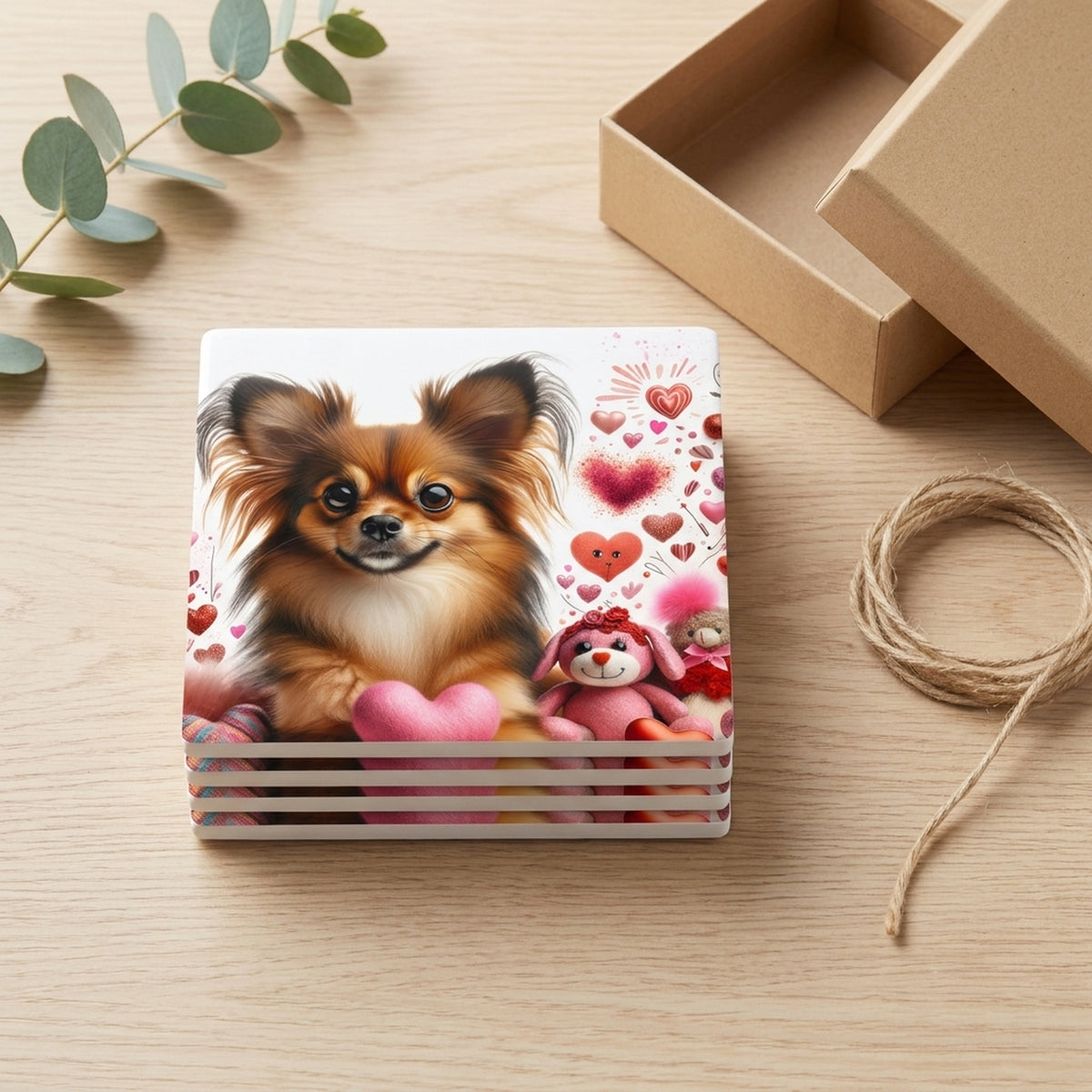 Chihuahua ceramic coasters set of 4, gift set