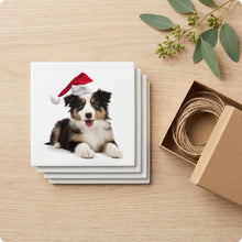 Collie Puppy ceramic coasters set of 4, gift set