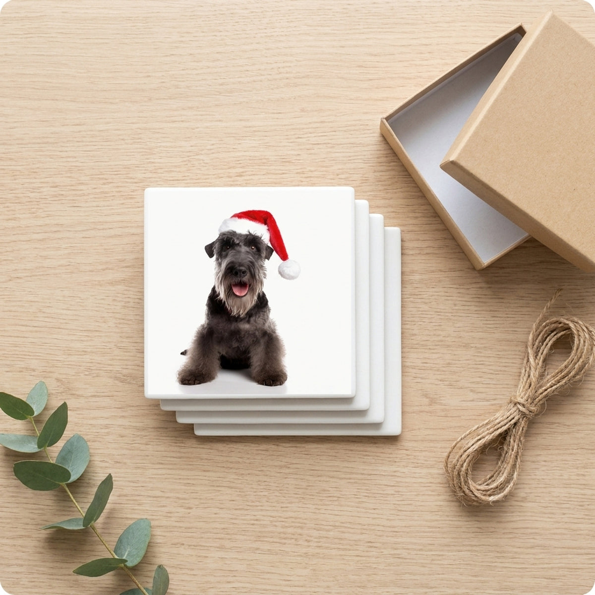 Kerry Blue Terrier ceramic coasters set of 4, gift set