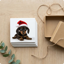 Dachshund Puppy ceramic coasters set of 4, gift set