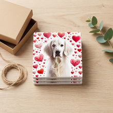 English Setter ceramic coasters set of 4, gift set