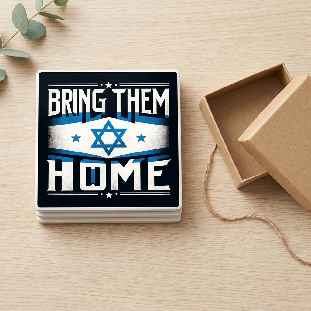 Blue Star Banner ceramic coasters set of 4, gift set