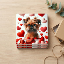 Brussels Griffon ceramic coasters set of 4, gift set