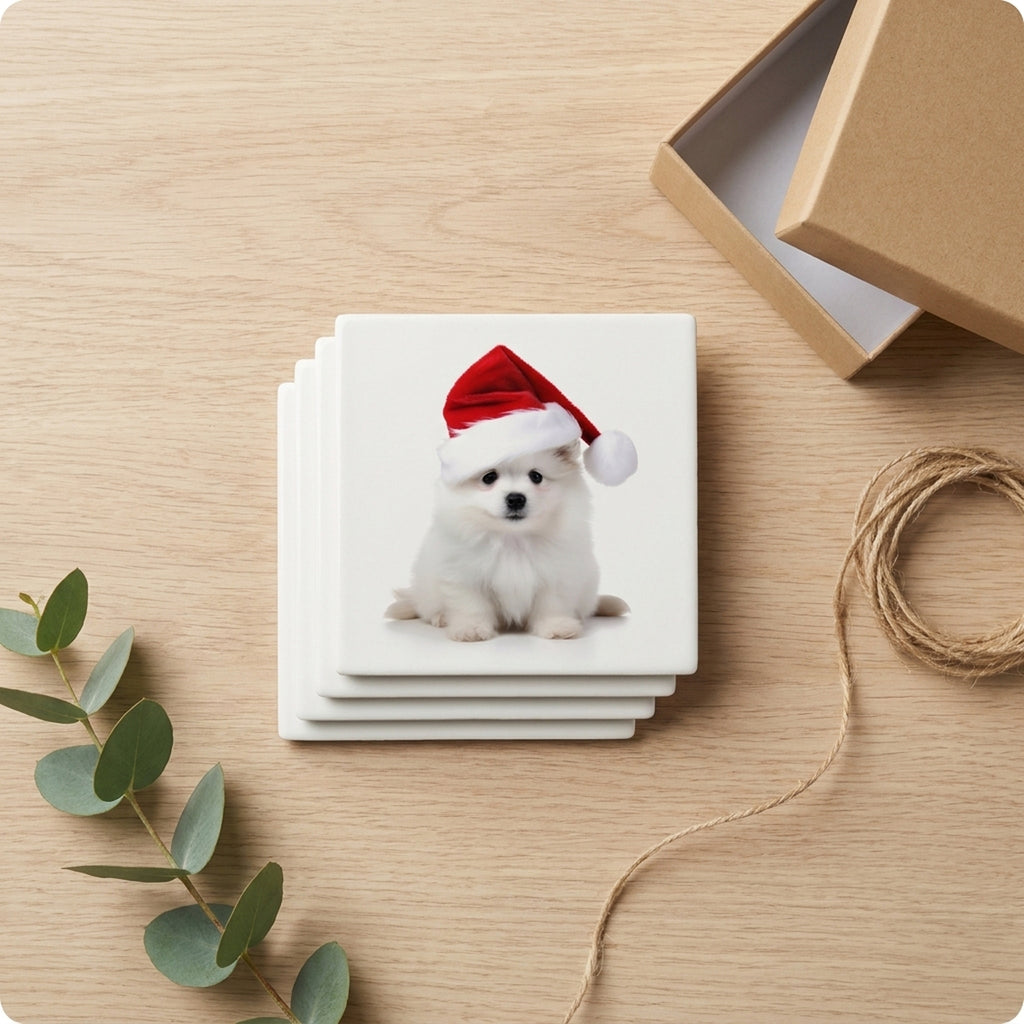 Pumik Puppy ceramic coasters set of 4, gift set