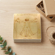 Vitruvian Man ceramic coasters set of 4, gift set