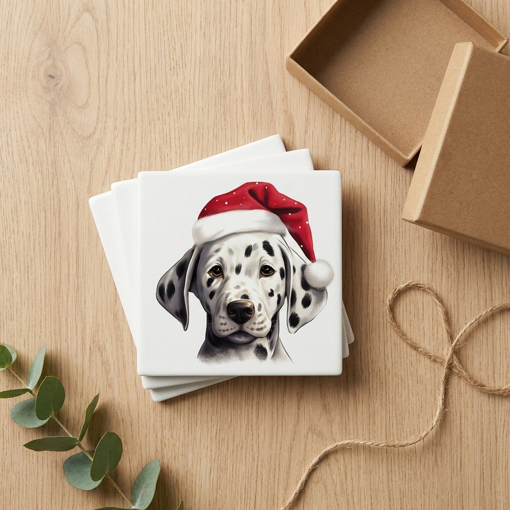 Dalmatian Puppy Drawing ceramic coasters set of 4, gift set
