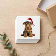 Welsh Terrier Puppy ceramic coasters set of 4, gift set