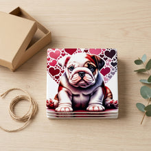 Bulldog ceramic coasters set of 4, gift set