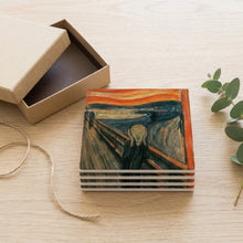 The Scream ceramic coasters set of 4, gift set