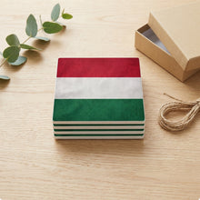 Hungary Flag Pride ceramic coasters set of 4, gift set