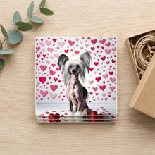Chinese Crested ceramic coasters set of 4, gift set
