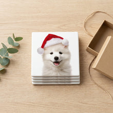 Samoyed Puppy ceramic coasters set of 4, gift set
