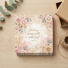 Luke 1:37 ceramic coasters set of 4, gift set