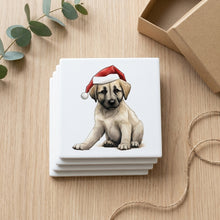 Anatolian Shepherd Dog Puppy Drawing ceramic coasters set of 4, gift set
