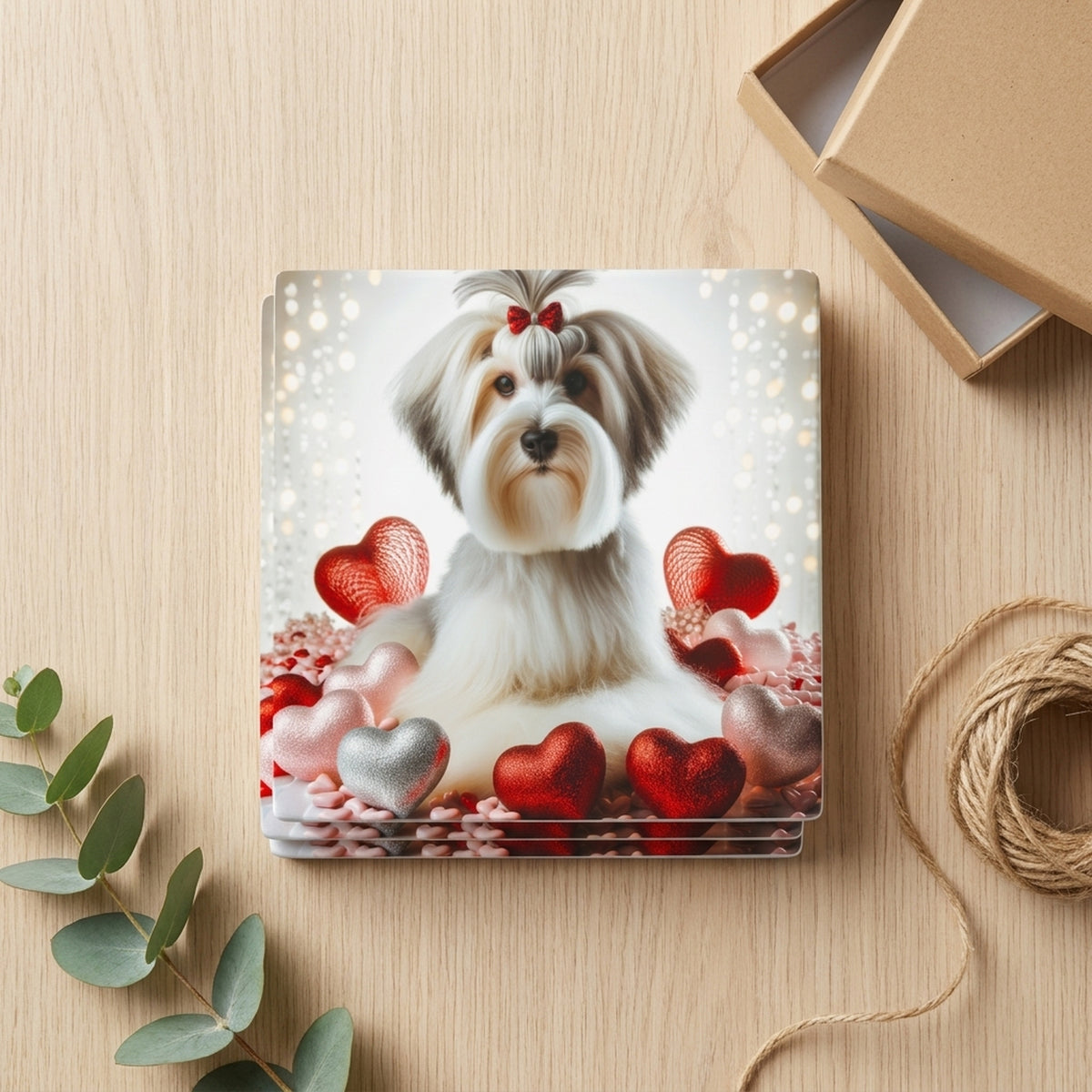Shih Tzu ceramic coasters set of 4, gift set
