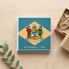 Delaware State Flag ceramic coasters set of 4, gift set