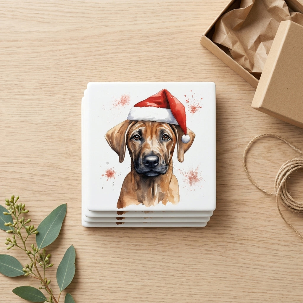 Rhodesian Ridgeback Puppy Drawing ceramic coasters set of 4, gift set