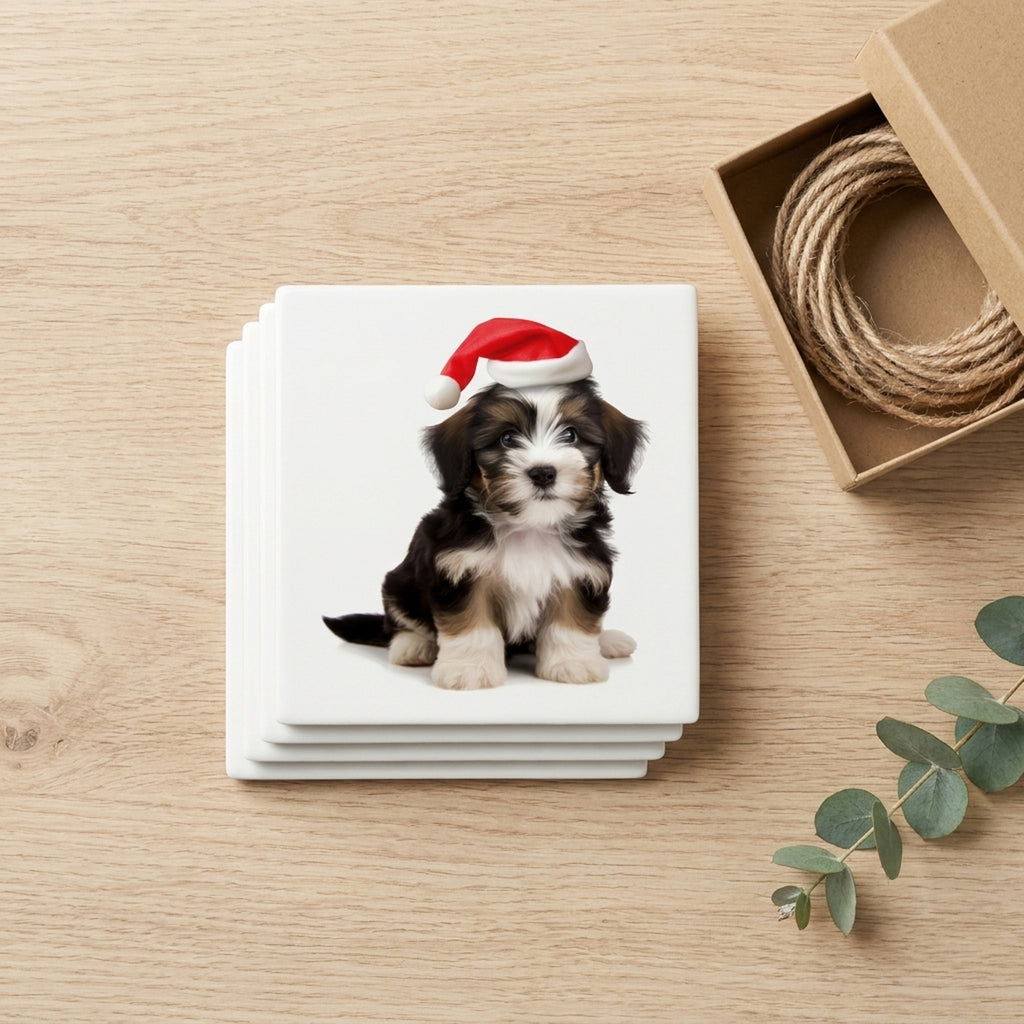 Löwchen Puppy ceramic coasters set of 4, gift set
